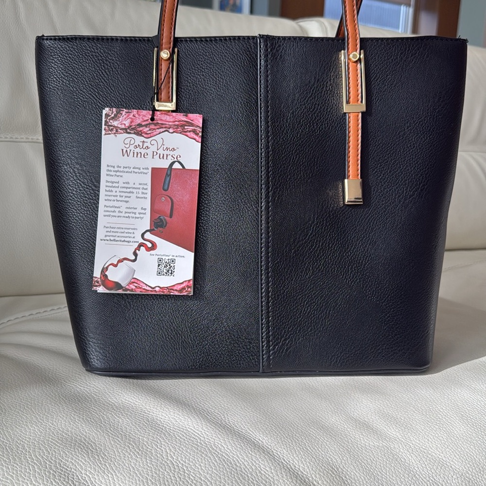 PortoVino Wine‎ Fashionable Purse With Hidden, Insulated Compartment For Wine - Picture 5 of 16